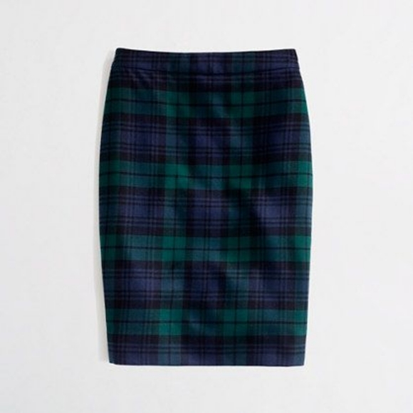 J. Crew Factory Blackwatch Wool Pencil Skirt Sz. 6 - Picture 1 of 4